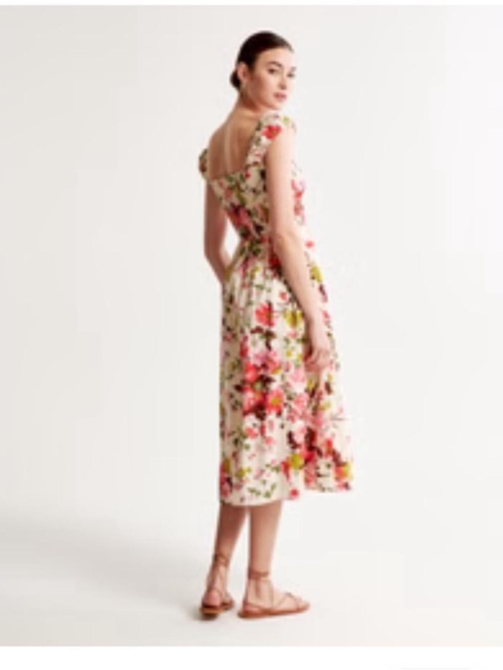 Abercrombie & Fitch Floral Cap Sleeve Corset Midi Dress - Picture 2 of 8
